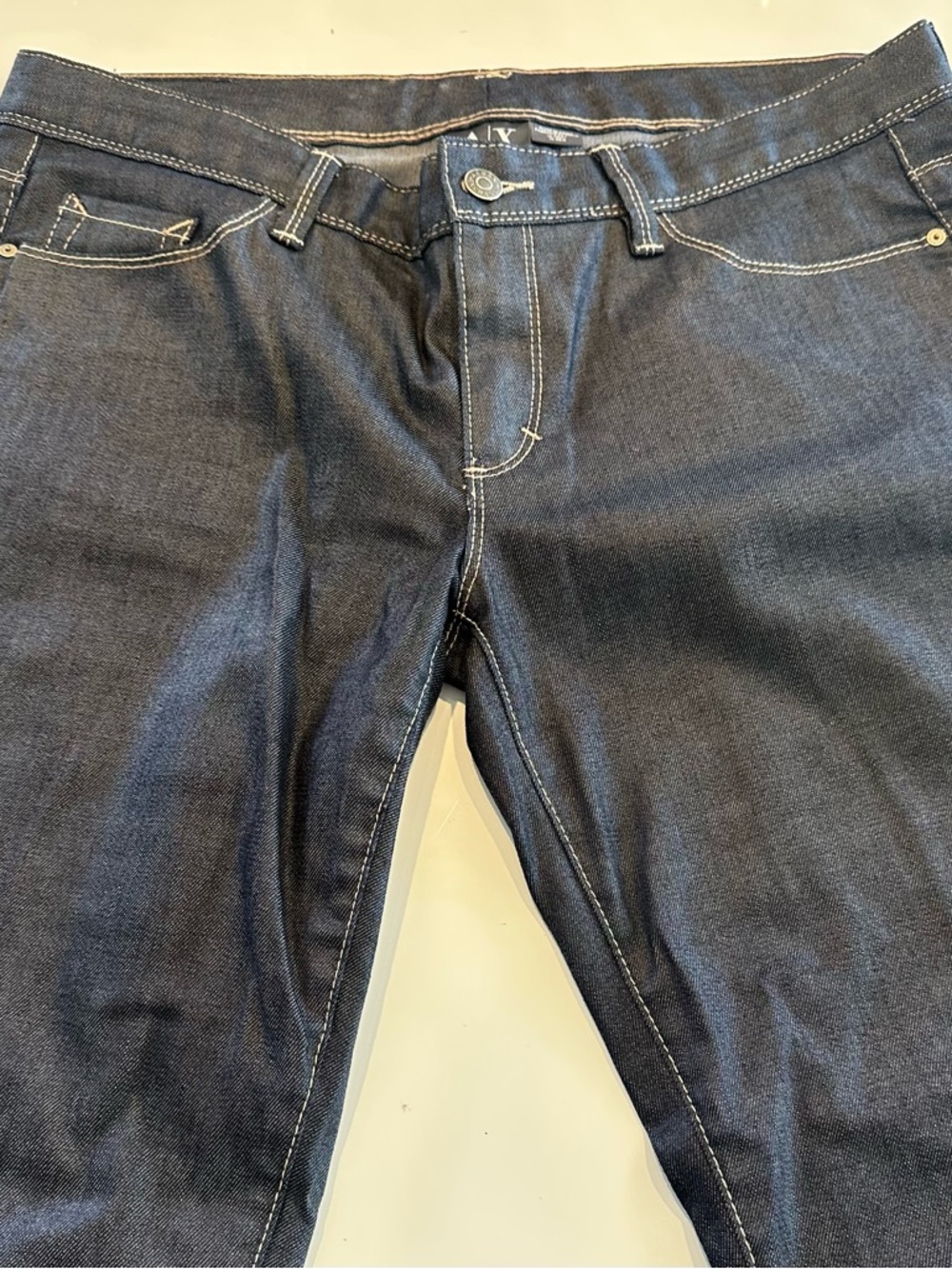 Armani Exchange Womens Jeans Blue Size 12 Mid Rise Stretch Cotton Blend Western